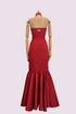 PALMAR HALTER DRESS CUT SILHOUTTE SKIRT RED