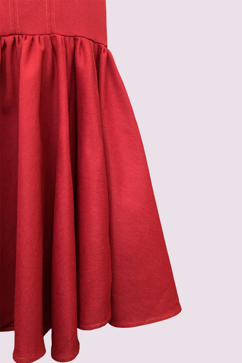 PALMAR HALTER DRESS CUT SILHOUTTE SKIRT RED