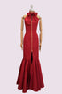PALMAR HALTER DRESS CUT SILHOUTTE SKIRT RED