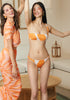 Orange One Shoulder Bandeau Bikini SET