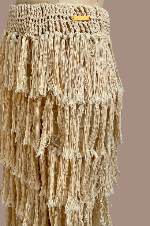 ATENAS LONG SKIRT KNITTED CROCHET IVORY