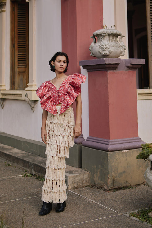 ATENAS LONG SKIRT KNITTED CROCHET IVORY