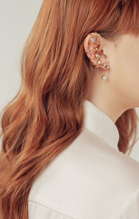 Styling of Gold Opal & Tourmalines Vine Ear cuff