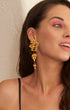 Gold Petal Cascading Filigree Earrings