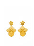 Gold Plated Double Flower Filigree Earrings