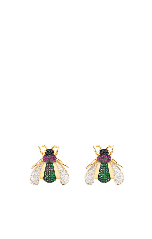 Details on Green Crystal Fly Stud Earrings