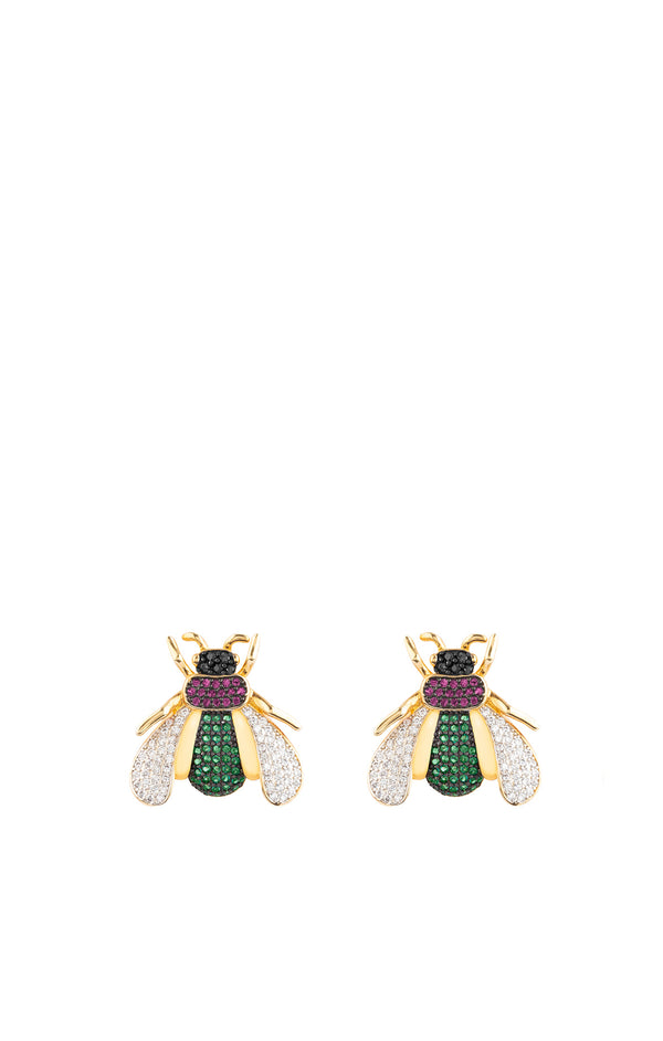 Details on Green Crystal Fly Stud Earrings