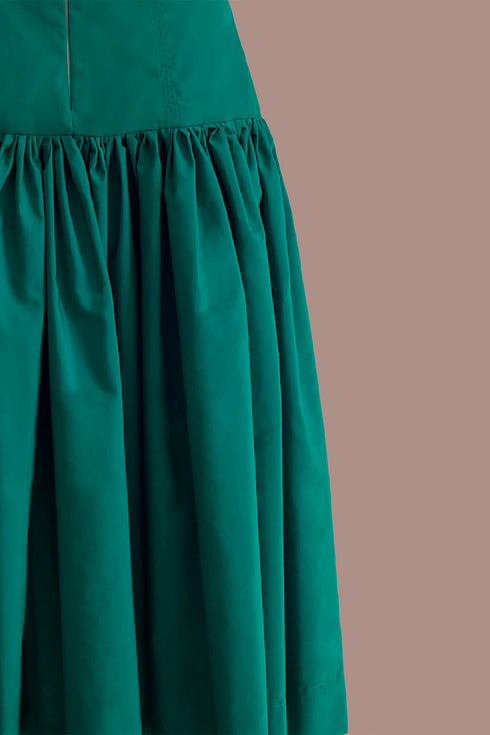 CARORA SKIRT LONG MIDI HIGH WAIST GREEN