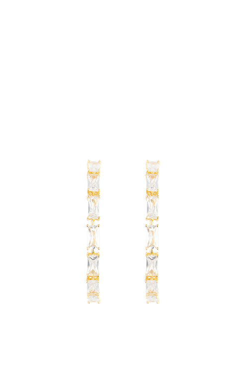 WHITE CRYSTAL HOOP EARRINGS