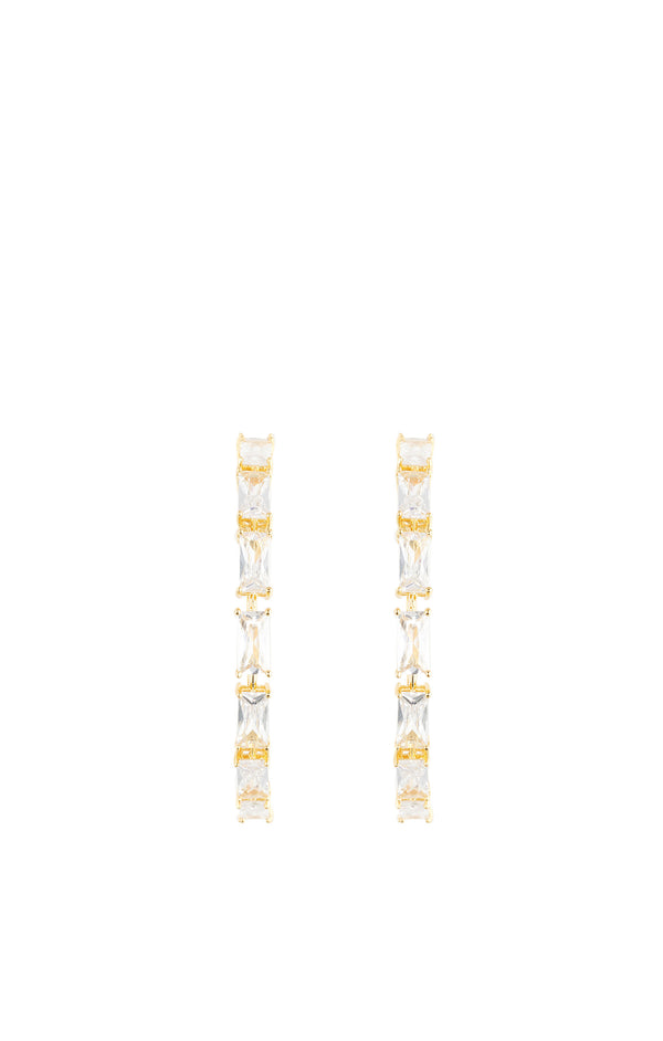 WHITE CRYSTAL HOOP EARRINGS