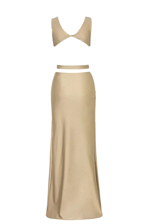 White Cut Out Maxi Dress