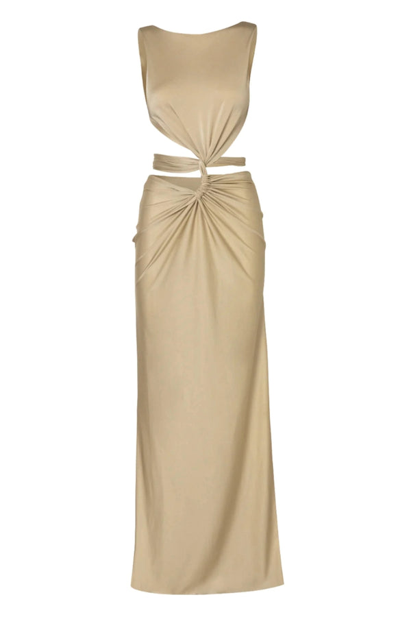 White Cut Out Maxi Dress