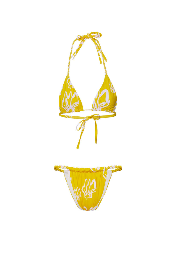 Yellow Caracolito Classic Triangle Bikini SET