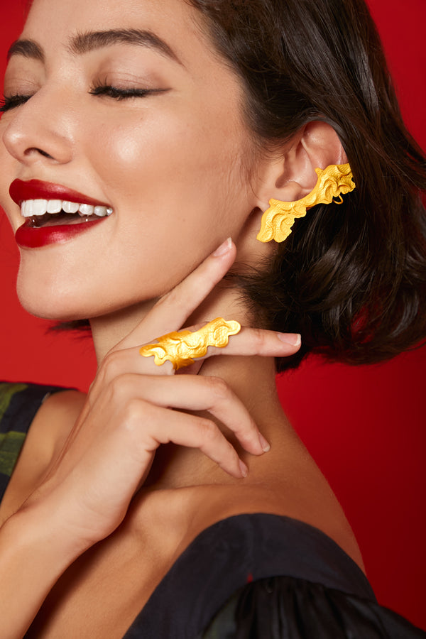 Matte Gold Lava Ring