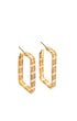 Gold Square Woven Hoops