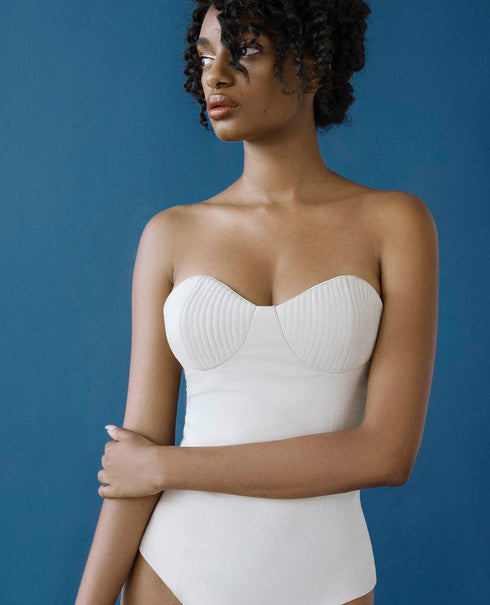 White Strapless Bodysuit