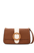 Camel Leather Rectangular Cross-Body Bag
