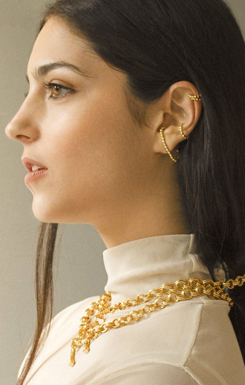 Gold Cuff Earrings