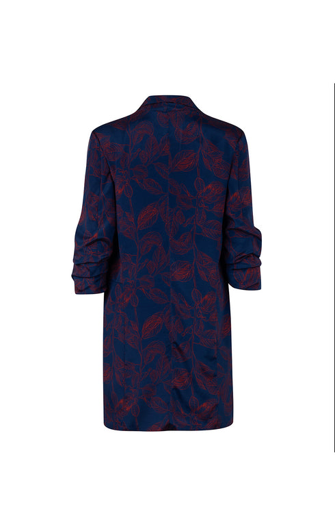 Blue Printed Oversized Blazer