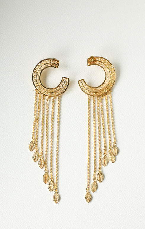 Long C Filigree Earrings