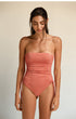 Ruched Bandeau One Piece Swimsuit