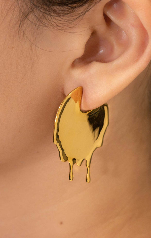 Dripping Disc Earrings