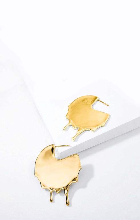 Dripping Disc Earrings