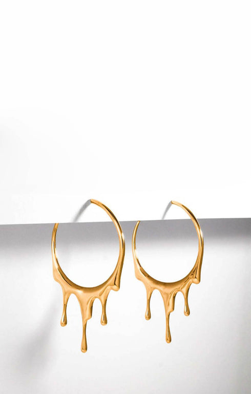 Dripping Effect Hoop Earrings