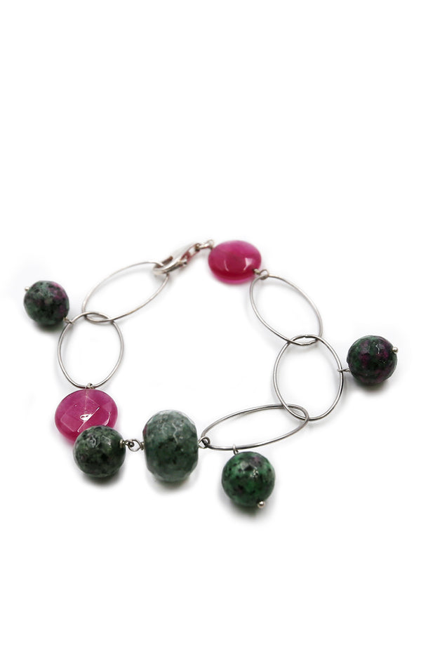 Ruby and Coral Zoisite Bracelet