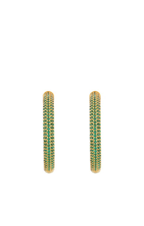 Microcristal Emerald Hoops