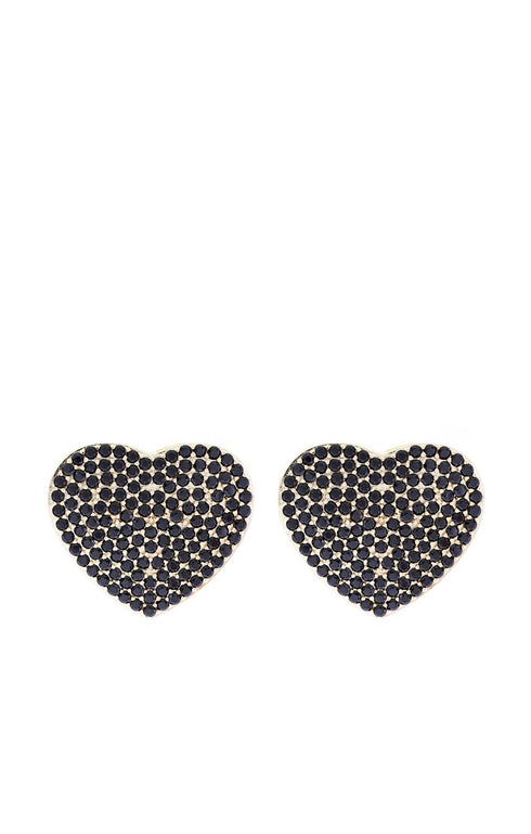 Corazon Suculenta Black Golden Earrings