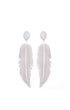 Aretes Gran Pluma Kallpa Crystal Rodio