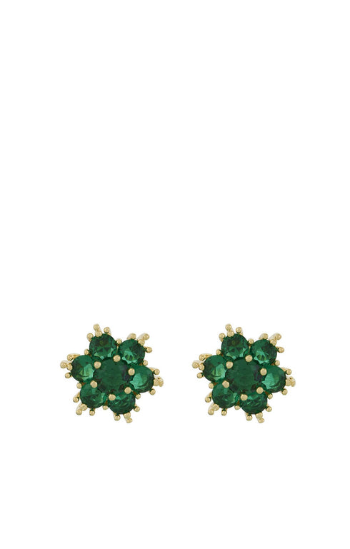 Emerald Flower Earrings