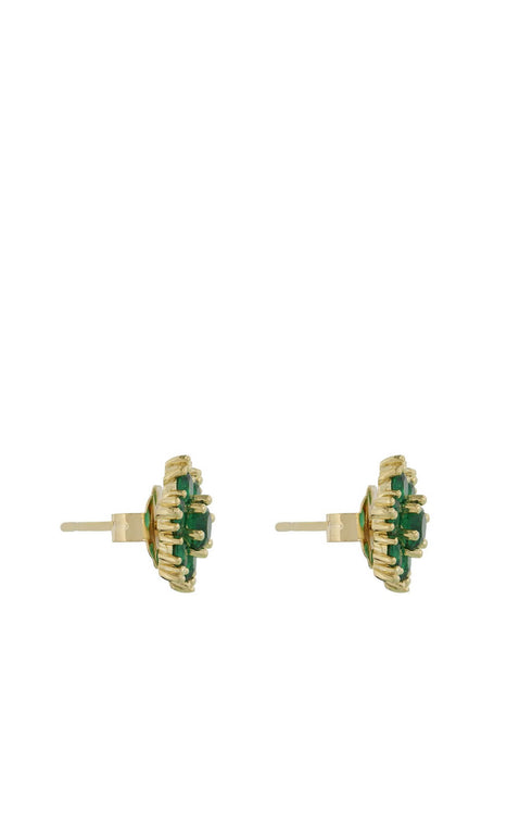 Emerald Flower Earrings