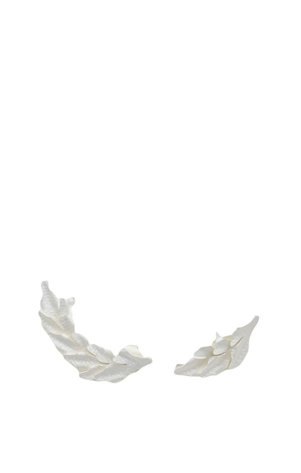 Matte Silver Mini Leaves Cuff Studs