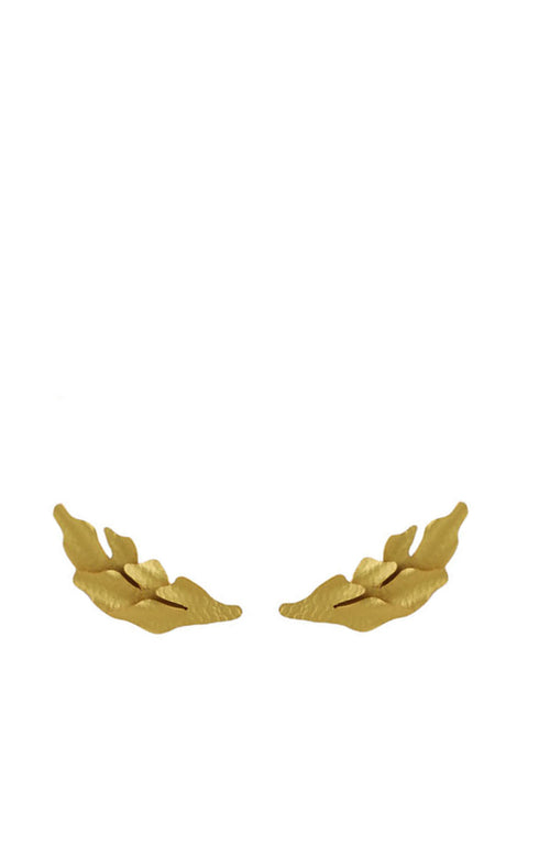 Matte Gold Mini Leaves Studs
