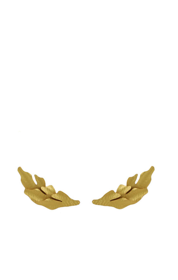 Matte Gold Mini Leaves Studs