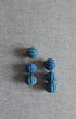Blue Woven Pearls Toquilla Straw Earrings