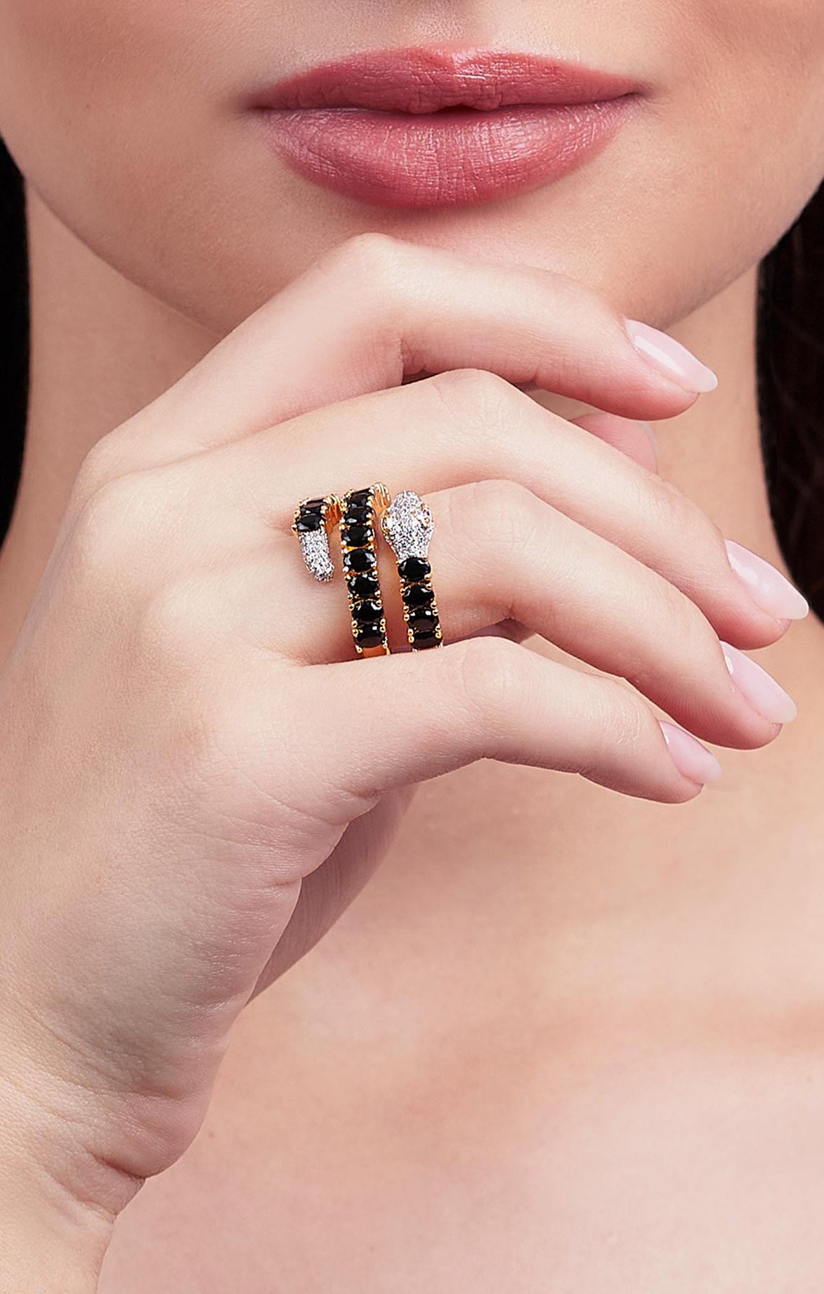 Black Onyx Snake Ring