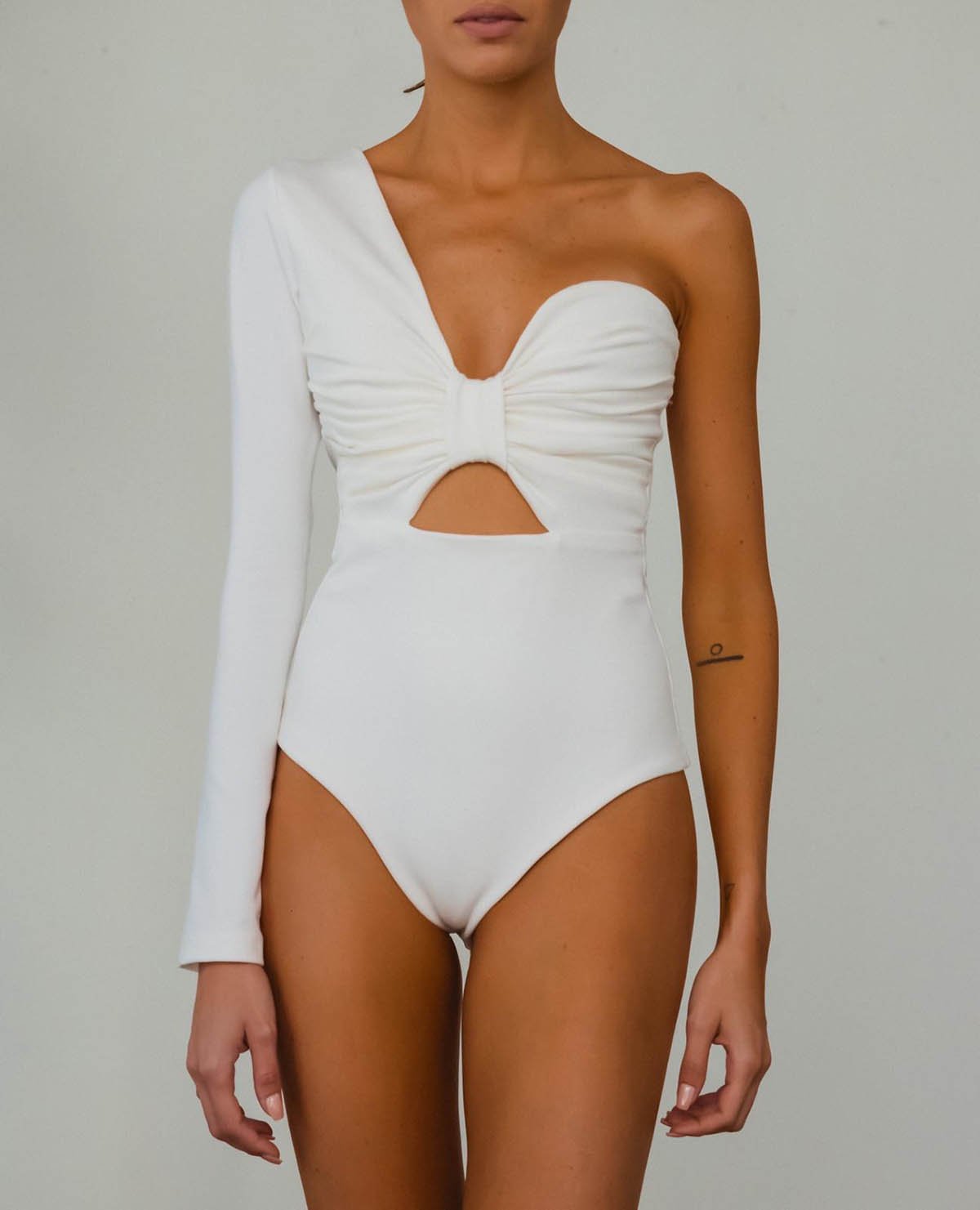 White One-Shoulder Bodysuit