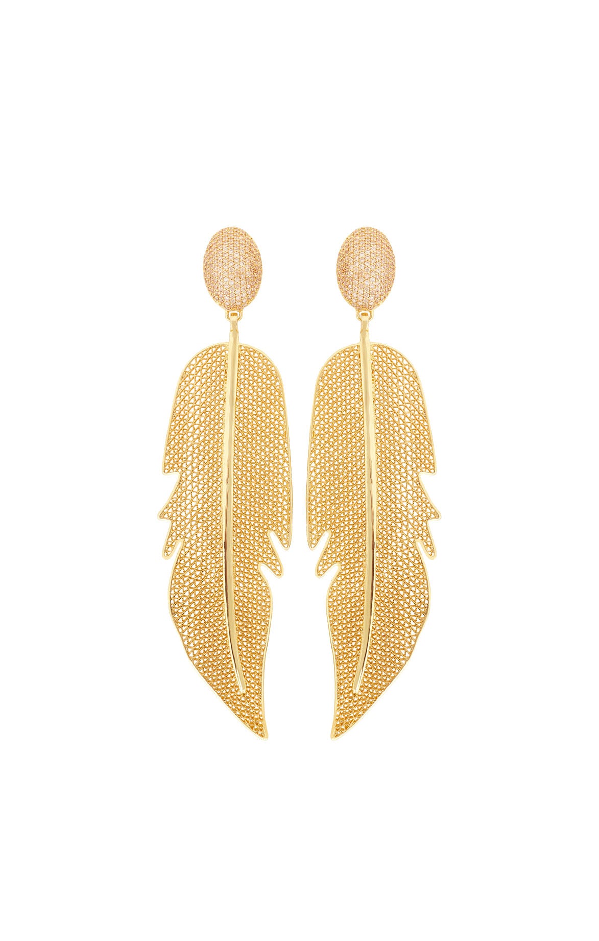 Golden Champagne Gran Pluma Kallpa Earrings