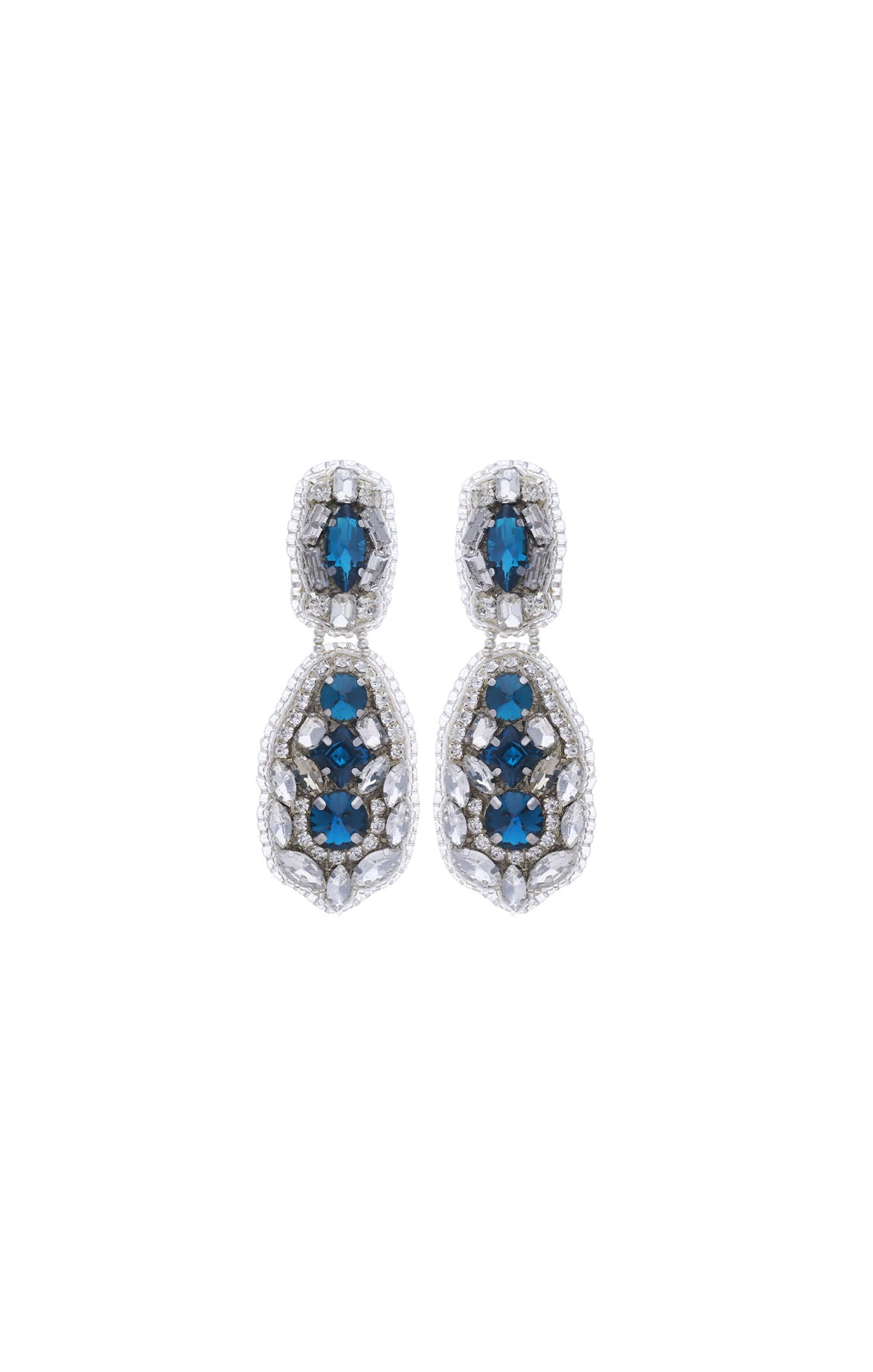 Blue Crystal Drop Earrings